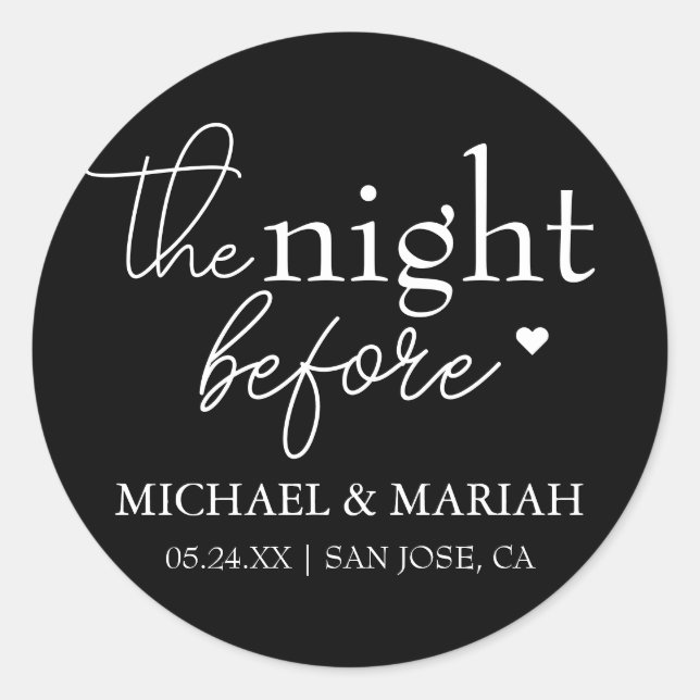 Einfache Elegante Abendessen vor der Probe Runder Aufkleber (Vorderseite)