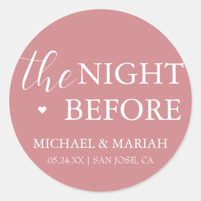 Einfache Elegante Abendessen vor der Probe Runder Aufkleber (Vorderseite)