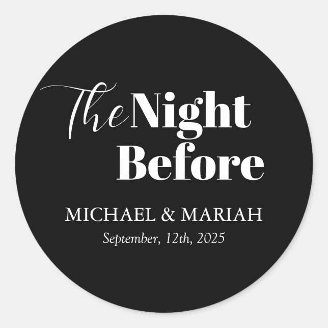 Einfache Elegante Abendessen vor der Probe Runder Aufkleber (Vorderseite)