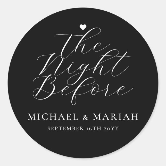 Einfache Elegante Abendessen vor der Probe Runder Aufkleber (Vorderseite)