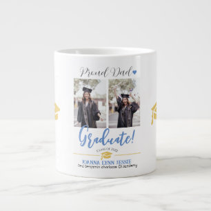 Einfache Elegante Abschluss Gold Cap Danke Script Jumbo-Tasse
