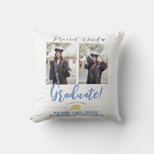 Einfache Elegante Abschluss Gold Cap Danke Script Kissen