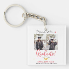 Einfache Elegante Abschluss Gold Cap Danke Script Schlüsselanhänger