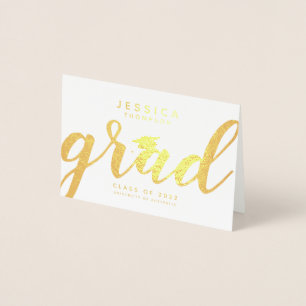 Einfache elegante Abschluss-Goldfolien-Grußkarte Folienkarte