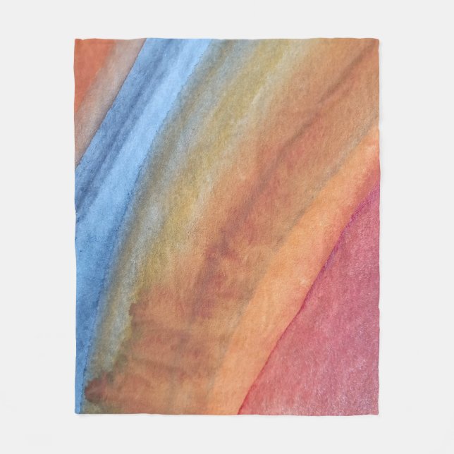 Einfache Elegante Abstrakt Braun Blaues Wasser Fleecedecke (Vorderseite)