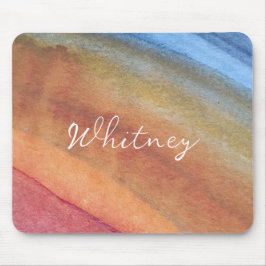 Einfache Elegante Abstrakt Braun Blaues Wasser Mousepad