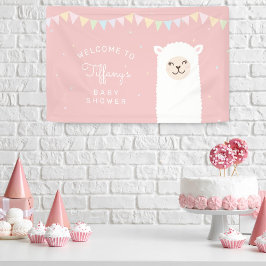Einfache Elegante Alpaca Llama Baby Dusche Willkom Banner