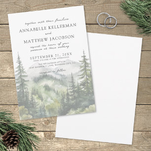 Einfache elegante Aquarell-Gebirgs-Hochzeit Einladung