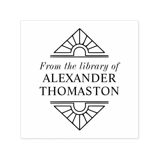 Einfache Elegante Art Deco #1 Bibliotheksname Permastempel (Design)