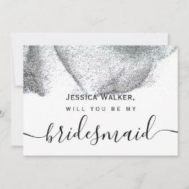 Einfache Elegante Ästhetische Glitzer meine Brautj Einladung