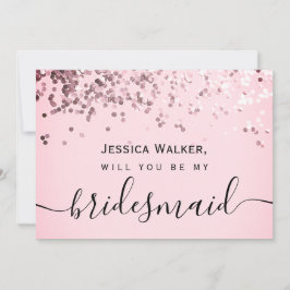 Einfache Elegante Ästhetische Glitzer meine Brautj Einladung