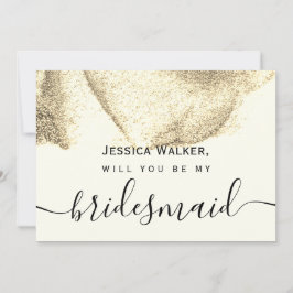 Einfache Elegante Ästhetische Glitzer meine Brautj Einladung