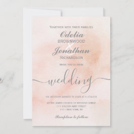 Einfache Elegante ästhetische Wasserfarbenhochzeit Einladung