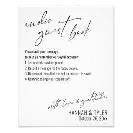 Einfache Elegante Audio Gästebuchsignatur Fotodruck