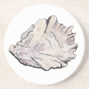 Einfache Elegante Austern Wasserfarbe Sandstein Untersetzer