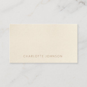 Einfache Elegante Beige Braun Schlicht Beruflich Visitenkarte