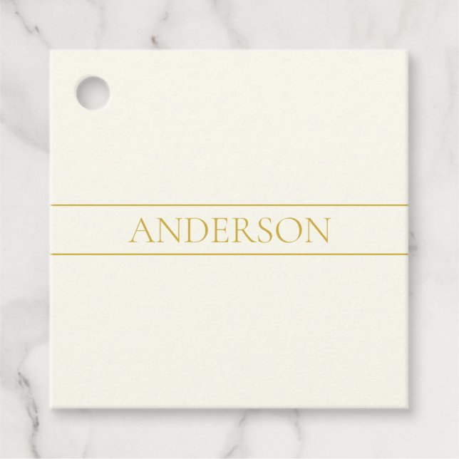 Einfache, elegante, benutzerdefinierbare Textform  Geschenkanhänger (Vorderseite)