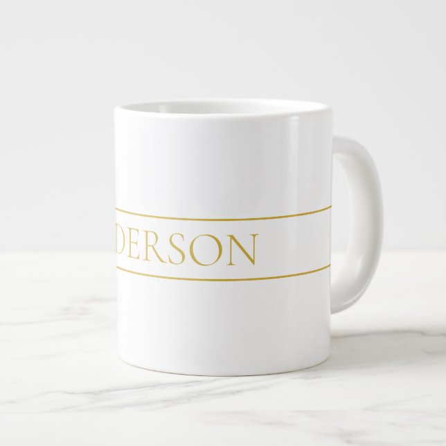 Einfache, elegante, benutzerdefinierbare Textform  Jumbo-Tasse (Vorderseite Rechts)