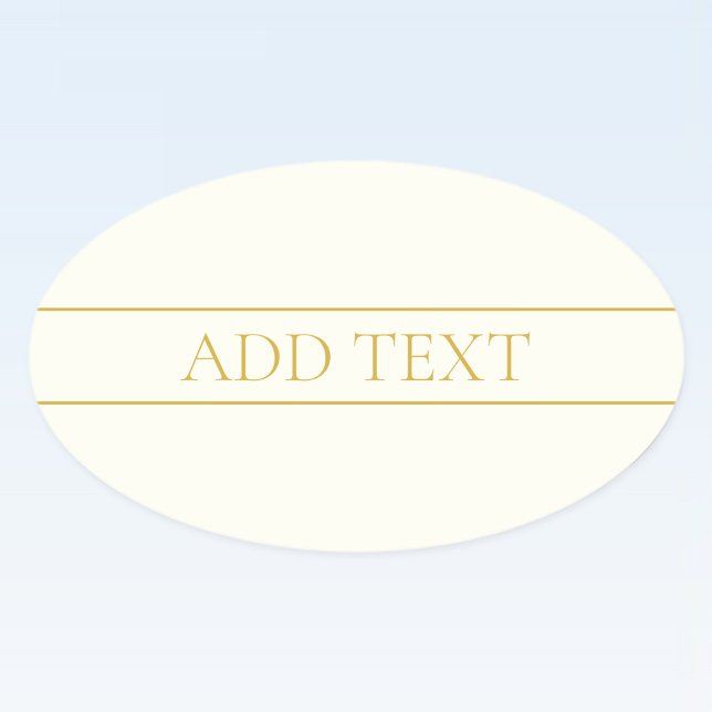 Einfache, elegante, benutzerdefinierbare Textform  Ovaler Aufkleber (Von Creator hochgeladen)
