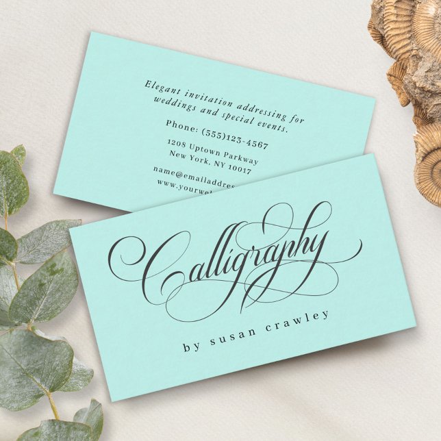 Einfache elegante Berufliche Calligraf-Services Visitenkarte (Von Creator hochgeladen)