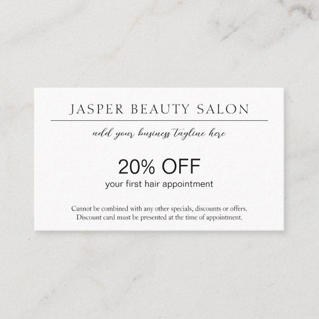 Einfache Elegante Berufliche Minimal QR Code Moder Rabattkarte (Vorderseite)