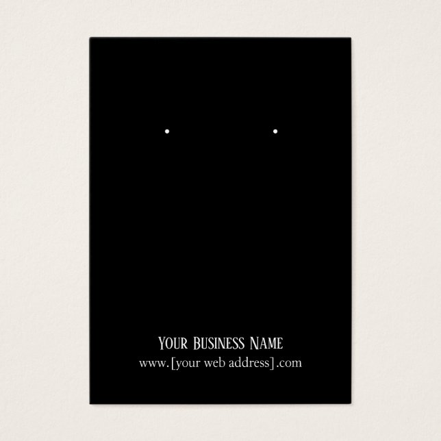 Einfache elegante Black Custom Earring Business Ca (Vorderseite)