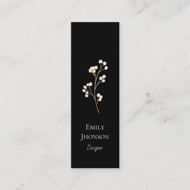 Einfache elegante Black Mini Business Card Visitenkarte (Vorderseite)