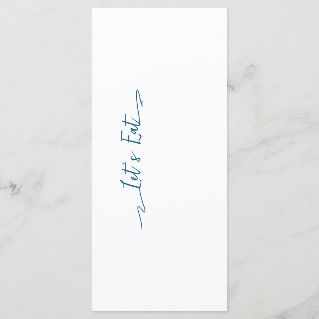 Einfache elegante Black Modern Wedding Menu Flat Menükarte (Rückseite)