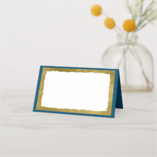 Einfache Elegante Blue Gold Party Veranstaltung Platzkarte
