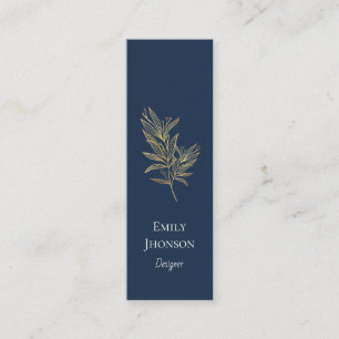 Einfache Elegante Blue Mini Business Card Mini Visitenkarte
