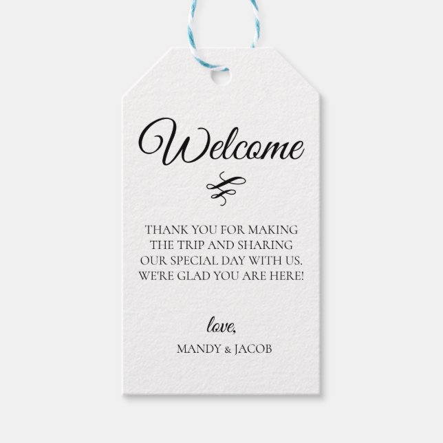 Einfache Elegante Blühend Begrüßungstasche Geschenkanhänger (Vorderseite)