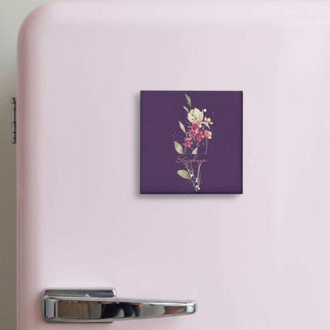 Einfache Elegante Blume Plum Lila Magnet (Von Creator hochgeladen)