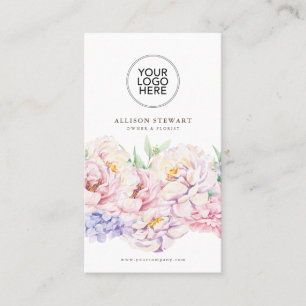 Einfache Elegante Blume Visitenkarte mit QR-Code