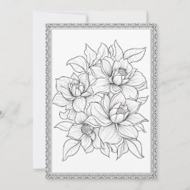 Einfache Elegante Blumen Farbe Ihre eigene Grußkar Dankeskarte