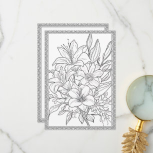 Einfache Elegante Blumen Farbe Ihre eigene Grußkar Dankeskarte