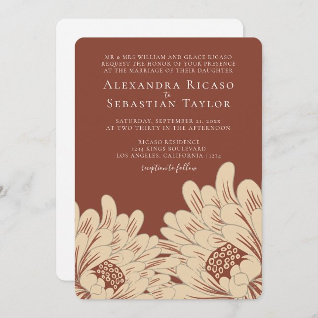 Einfache Elegante Blumenhochzeit (Vorne/Hinten)