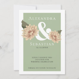 Einfache Elegante Blumenhochzeit speichert das Dat Save The Date