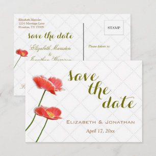 Einfache Elegante Blumenpfropfen Save the Date Einladung