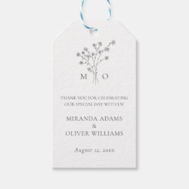 Einfache, elegante Blumenstrauß minimalistische Ho Geschenkanhänger