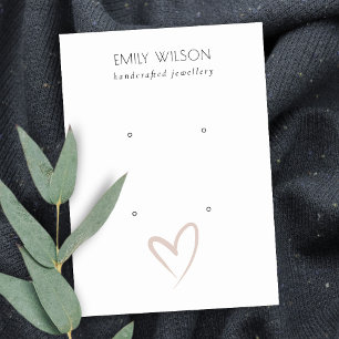Einfache Elegante Blush Herz 2 Stud Earring Displa Visitenkarte