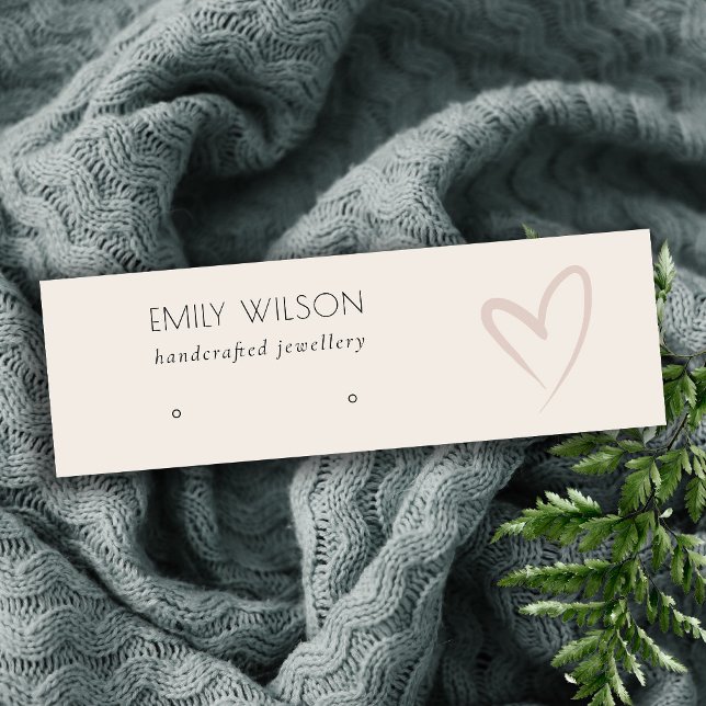 Einfache Elegante Blush Herz Stud Earring Display Mini Visitenkarte (Von Creator hochgeladen)