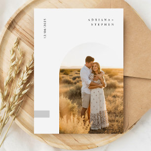 Einfache elegante Bogen-Foto-Hochzeitseinladung Einladung
