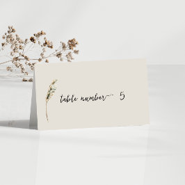 Einfache Elegante Boho Gray Tischnummer Card Platzkarte