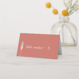 Einfache Elegante Boho Ochre Tischnummer Card Platzkarte