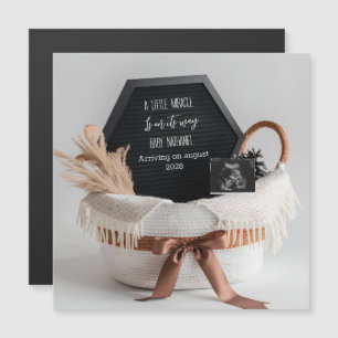 Einfache elegante Boho-Schwangerschafts-Ankündigun Magnetkarte