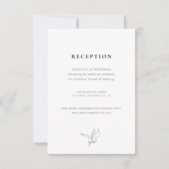 einfache, elegante botanische Hochzeitskarte RSVP Karte (Vorderseite)