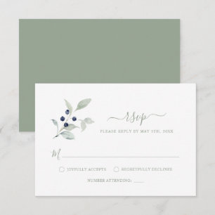 Einfache elegante botanische RSVP-Karte Begleitkarte