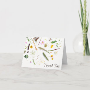 Einfache, elegante Botanische Wilde Blume Hochzeit Dankeskarte