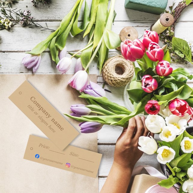 Einfache elegante braune Preismarke Mini Visitenkarte (Von Creator hochgeladen)