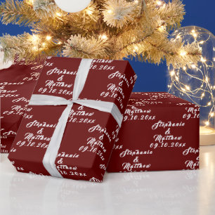 Einfache elegante Braut und Bräutigam Namen Hochze Geschenkpapier